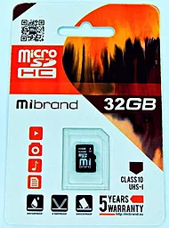Карта пам'яті Mibrand microSDHC 32GB Class 10 UHS-1 U1 (MICDHU1/32GB)