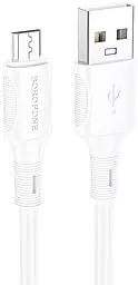 Кабель Borofone BX80 USB-A - micro USB 12w 2.4a 1м cable White - фото Кабель Borofone BX80 USB-A - micro USB 12w 2.4a 1м cable White