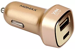 Автомобильное зарядное устройство Momax 15w USB-C/USB-A ports car charger gold (UC4TCL) - миниатюра 3