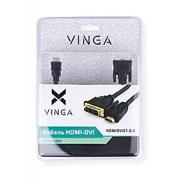 Видеокабель Vinga HDMI to DVI 24+1 5.0m (HDMIDVI01-5.0) - миниатюра 4