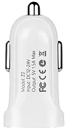 Автомобильное зарядное устройство Hoco Z2 1.5A 1USB + Cable Micro USB White - миниатюра 2