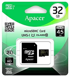 Карта пам'яті Apacer microSDHC 32GB Class 10 UHS-I U1 + SD Adapter (AP32GMCSH10U1-R) - мініатюра 2