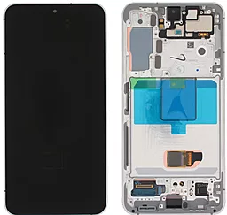 Дисплей Samsung Galaxy S22 S901 с тачскрином и рамкой, сервисный оригинал, Phantom White