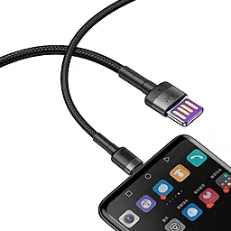 USB Кабель Baseus Cafule QC Double-Sided Blind Interpolation 40w USB Type-C cable black/grey (CATKLF-PG1) - мініатюра 6