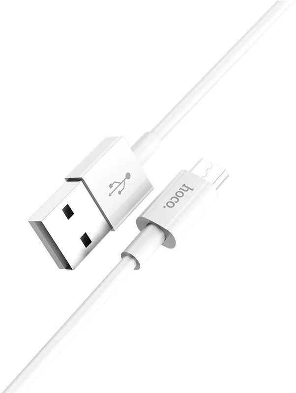 Кабель Hoco X23 Skilled USB-A - micro USB 12w 2.4a 1м cable White - фото 2