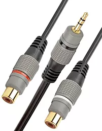 Аудіо кабель Cablexpert RCA М/2xF 0.2 м gray (CCAP-RCAM2F-0.2M) - мініатюра 2