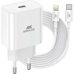 Мережевий зарядний пристрій RivaCase 20w PD USB-C home charger + USB-C to Lightning cable white (PS4101 wD5) - фото Мережевий зарядний пристрій RivaCase 20w PD USB-C home charger + USB-C to Lightning cable white (PS4101 wD5)