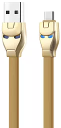 Кабель Hoco U14 Steel man USB-A - Type-C 12w 2.4a 1.2м cable Gold - фото Кабель Hoco U14 Steel man USB-A - Type-C 12w 2.4a 1.2м cable Gold