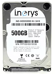 Жорсткий диск для ноутбука i.norys 500 GB 2.5 (INO-IHDD0500S2-N1-5416)
