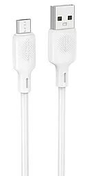 Кабель Borofone BX113 Silicone USB-A - micro USB 12w 2.4a 1м cable White - фото Кабель Borofone BX113 Silicone USB-A - micro USB 12w 2.4a 1м cable White