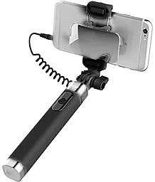 Монопод Rock Selfie stick with wire control & mirror II Black - миниатюра 2