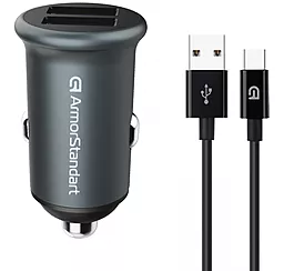 Автомобильное зарядное устройство ArmorStandart 36w QC3.0 2xUSB-A ports car charger + Lightning cable gray (ARM82458) - фото Автомобильное зарядное устройство ArmorStandart 36w QC3.0 2xUSB-A ports car charger + Lightning cable gray (ARM82458)