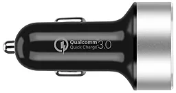 Автомобильное зарядное устройство с быстрой зарядкой Momax 18w QC3.0 2xUSB-A ports car charger black (UC9) - миниатюра 4