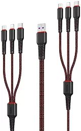 USB Кабель Remax 2M 6-in-1 USB to 2xType-C/2xLightning/2xmicro USB Cable black (RC-153)