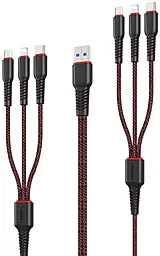 Універсальний кабель Remax 6-in-1 USB-A to 2xType-C/2xLightning/2xmicro USB 10w 2м сable Black (RC-153) - фото Універсальний кабель Remax 6-in-1 USB-A to 2xType-C/2xLightning/2xmicro USB 10w 2м сable Black (RC-153)