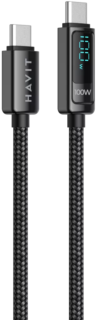 Кабель Havit HV-CB6247 USB Type-C - Type-C 100w 5a 2м PD cable Black - фото 4