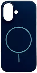 Чехол Silicone Case Full Fine Ring MagSafe для Apple iPhone 16 Dark Blue - фото Чехол Silicone Case Full Fine Ring MagSafe для Apple iPhone 16 Dark Blue