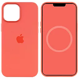 Чехол Apple Silicone case Magsafe and Animation для iPhone 12 Pro Max (6.7") Оранжевый / Pink citrus