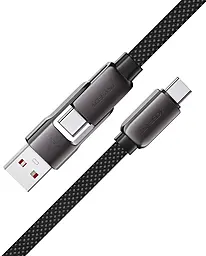 Универсальный кабель AceFast C13-05 2-in-1 USB-A/Type-C to Type-C 60w 3a 0.2м PD сable Black - фото Универсальный кабель AceFast C13-05 2-in-1 USB-A/Type-C to Type-C 60w 3a 0.2м PD сable Black
