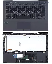 Клавіатура для ноутбуку Sony Vaio VPC-SB з топ панеллю чорна