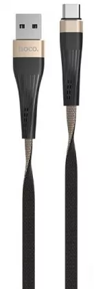 Кабель Hoco U39 Slender USB-A - Type-C 12w 2.4a 1.2м cable Gold/Black - фото 1