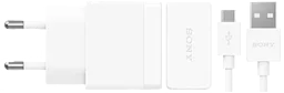 Мережевий зарядний пристрій Sony EP881 USB Quick Charger Original White