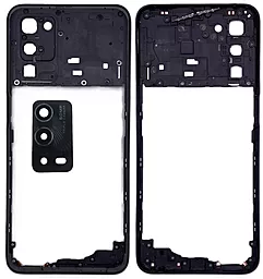 Рамка корпуса Oppo A55 5G со стеклом камеры Black - фото Рамка корпуса Oppo A55 5G со стеклом камеры Black