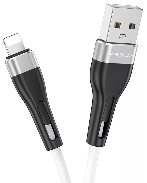 Кабель Borofone BX46 USB-A - Lightning 12w 2.4a 1м cable White - фото 2