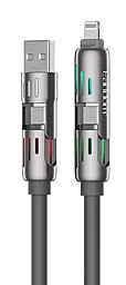 Кабель Earldom EC-IC02 5-in-1 USB-A/Type-C to Type-C/Lightning 240w 5a 1.2м PD сable Grey - фото Кабель Earldom EC-IC02 5-in-1 USB-A/Type-C to Type-C/Lightning 240w 5a 1.2м PD сable Grey