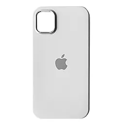 Чехол Silicone Case Full Camera Square Metal Frame for Apple iPhone 11 White