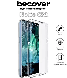 Чохол BeCover для Nokia C32  Transparancy (709623) - мініатюра 2
