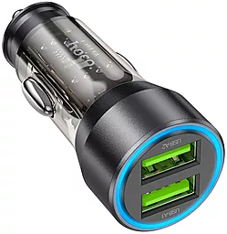 Автомобильное зарядное устройство Hoco NZ12 18w QC3.0 2xUSB-A ports car charger black - фото Автомобильное зарядное устройство Hoco NZ12 18w QC3.0 2xUSB-A ports car charger black