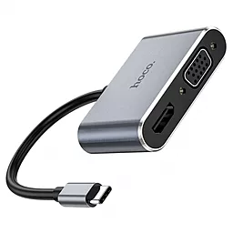 Мультипортовый USB-A хаб Hoco HB30 Eco 4-in-1 black
