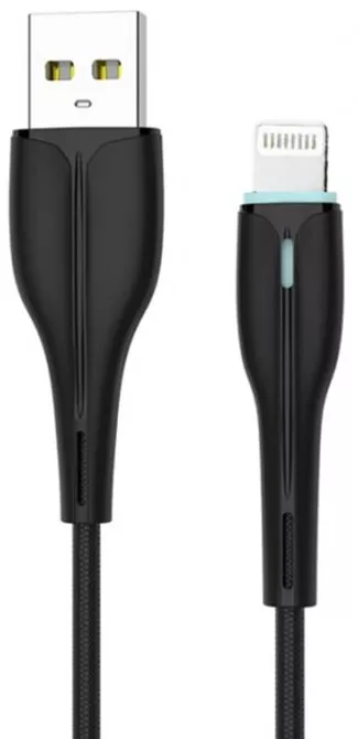 Кабель SkyDolphin S48L USB-A - Lightning 12w 2.4a 1м cable Black (USB-000422) - фото 1