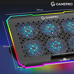 Подставка для ноутбука Gamepro CP660 Black - миниатюра 6 Подставка для ноутбука Gamepro CP660 Black - миниатюра 6