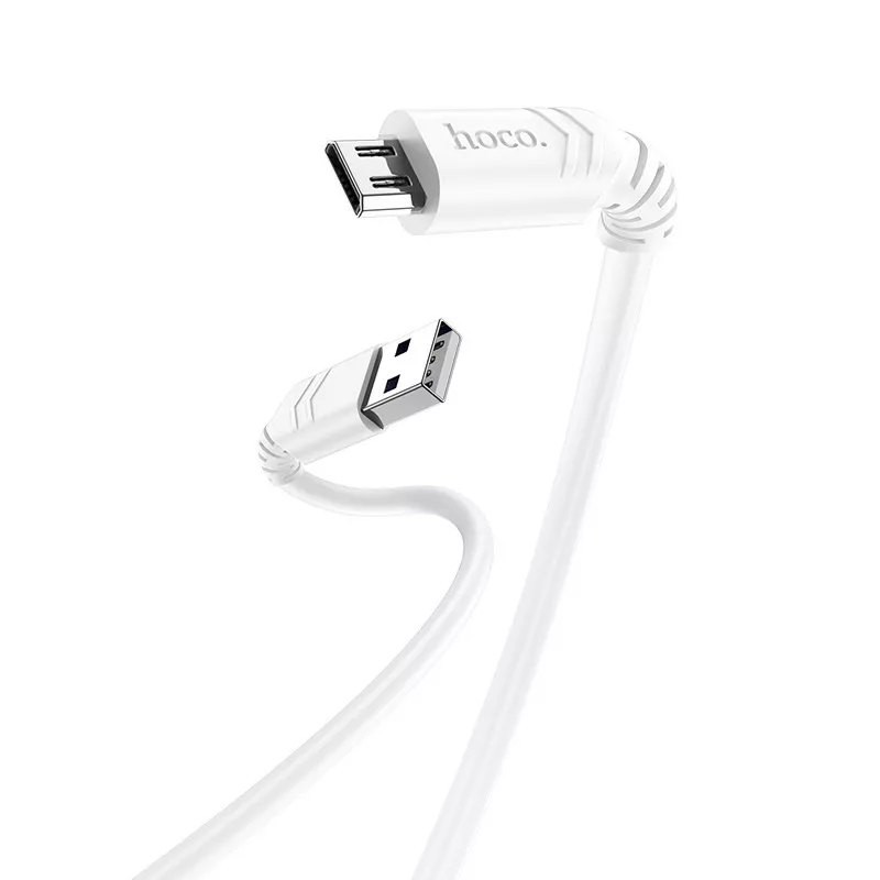 Кабель Hoco X62 Fortune USB-A - micro USB 12w 2.4a 1м cable White - фото 2