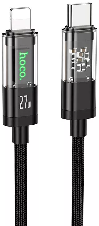 Кабель Hoco U116 USB Type-C - Lightning 27w 3a 1.2м PD сable Black - фото 1