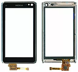 Сенсор (тачскрин) Nokia N8-00 with frame (original) Silver - фото Сенсор (тачскрин) Nokia N8-00 with frame (original) Silver