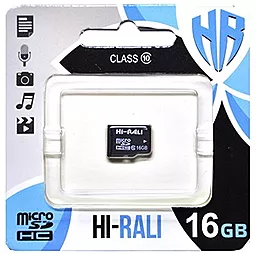 Карта памяти Hi-Rali microSDHC 16GB Class 10 UHS-I U1 (HI-16GBSD10U1-00)
