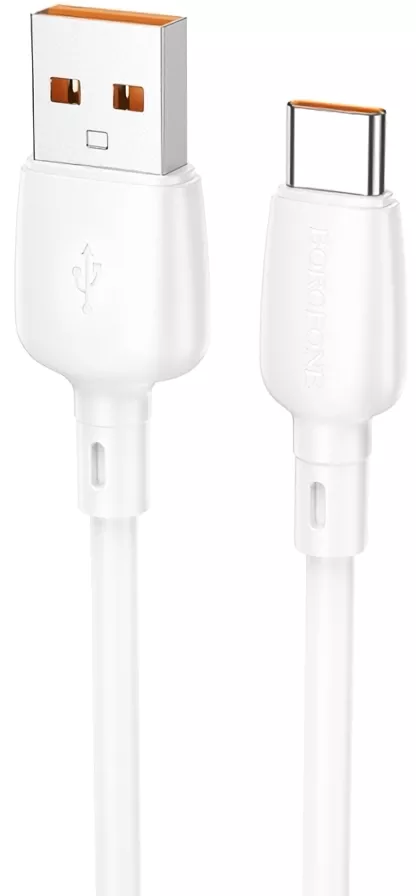 Кабель Borofone BX93 USB-A - Type-C 27w 3a 1м cable White - фото 1
