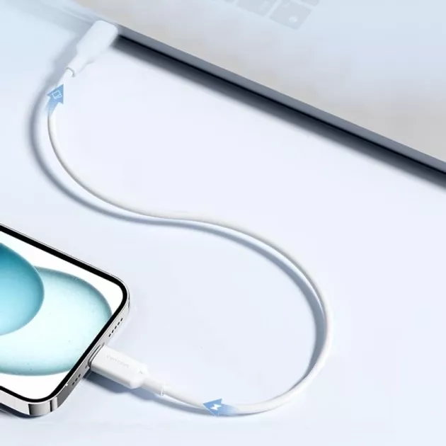 Кабель Vention USB Type-C - Type-C 60w 3a 1м PD cable White (TRCWF) - фото 3