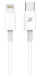 Кабель USB Grand-X 12w 2.4a USB Type-C to Lightning cable white (CL-03W)