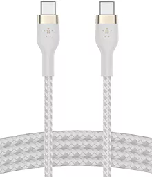 Кабель Belkin Braided Silicone USB Type-C - Type-C 100w 5a 1м PD cable White (CAB011BT1мWH) - фото Кабель Belkin Braided Silicone USB Type-C - Type-C 100w 5a 1м PD cable White (CAB011BT1мWH)