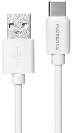 Кабель Florence USB-A - Type-C 10w ca1м cable ble White (FL-2110-WT) - фото 1