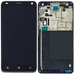 Дисплей Lenovo S580 с тачскрином и рамкой, оригинал, Silver