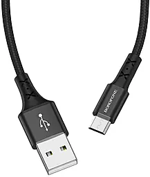 Кабель Borofone BX20 USB-A - micro USB 12w 2.4a 1м cable Black - мініатюра 3 Кабель Borofone BX20 USB-A - micro USB 12w 2.4a 1м cable Black - мініатюра 3