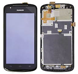 Дисплей Huawei Ascend G500 Pro (U8836D) з тачскріном і рамкою, Black