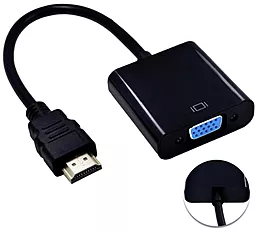 Відео перехідник (адаптер) STLab HDMI-VGA 0.15м Чорний (U-990 Pro BTC)