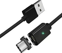 Кабель Essager Magic Power Magnetic USB-A - Type-C 15w 3a 1м cable Black (EXCCXT-ML01)