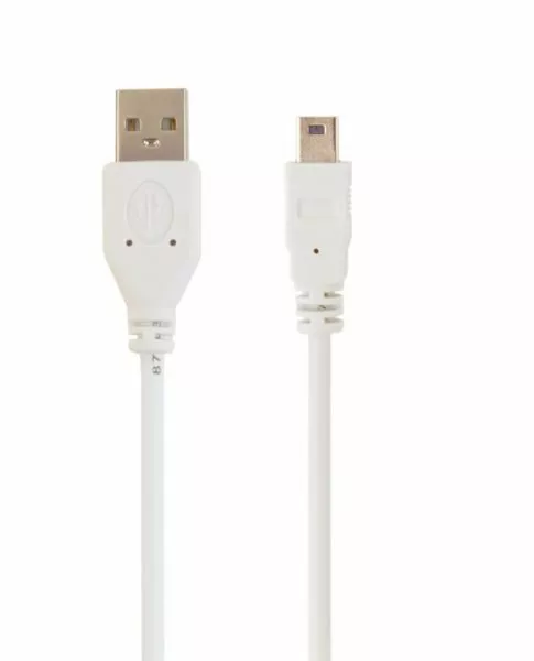 Кабель USB Cablexpert 1.8m mini USB Cable White (CC-USB2-AM5P-6) - фото 1